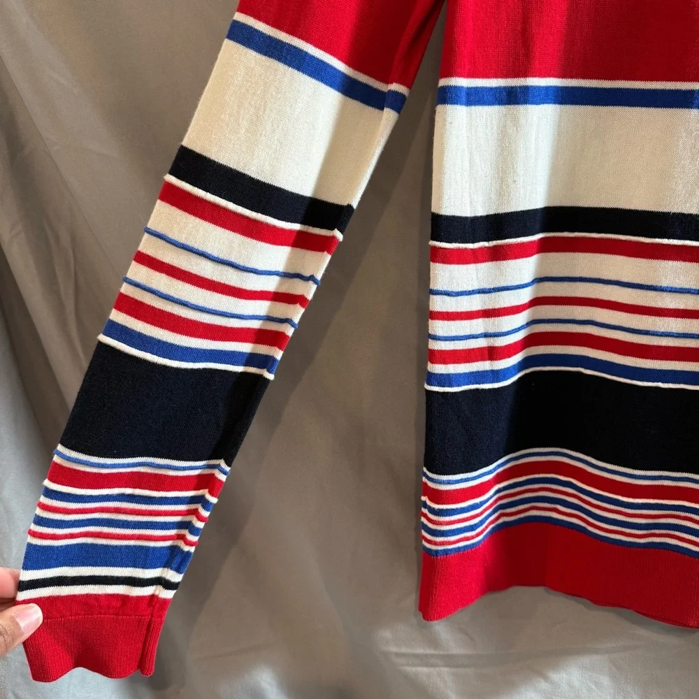 Talbots Red Blue White Striped light weight sweater womens size S Classic